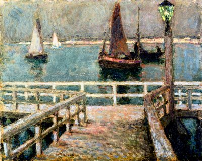 La jetee. Peinture de Henri Eugene Le Sidaner (Henri-Eugene Le Sidaner autorstwa Henri Eugene Augustin Le Sidaner