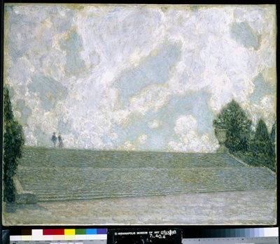 Schody Pałacu Wersalskiego (Les Marches Du Palais Versailles) (olej na płótnie) autorstwa Henri Eugene Augustin Le Sidaner