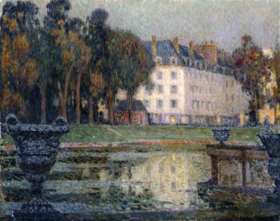 Fontanna Neptuna o zmierzchu autorstwa Henri Eugene Augustin Le Sidaner