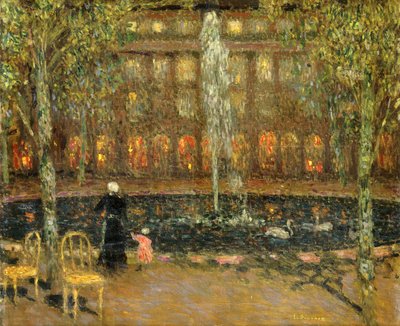 Staw w Palais Royal; Basen w Pałacu Królewskim autorstwa Henri Eugene Augustin Le Sidaner