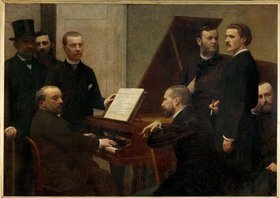 Autour du piano, od lewej: Adolphe Jullien, Arthur (obraz na płótnie) autorstwa Henri Fantin-Latour