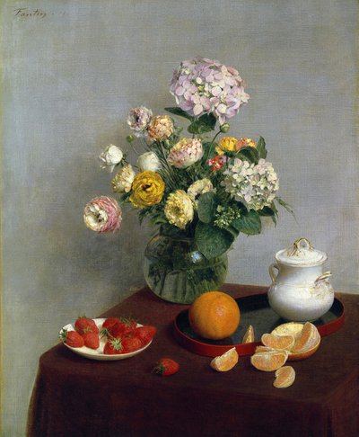 Kwiaty i owoce autorstwa Henri Fantin-Latour
