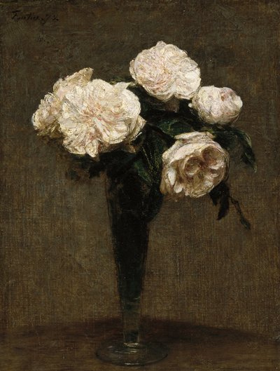 Róże w wazonie autorstwa Henri Fantin-Latour