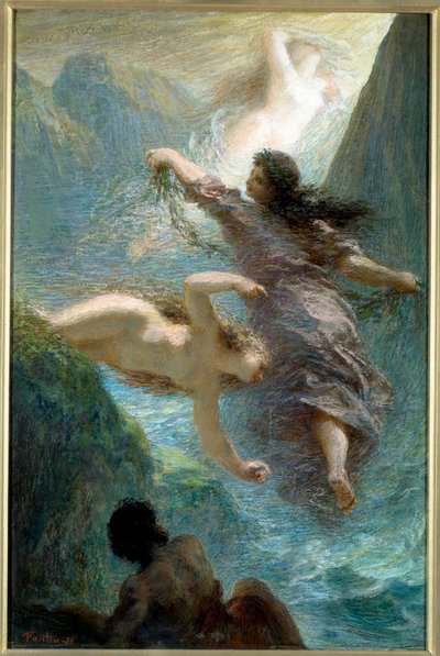 Dziewczyny z Renu. Pastel Henri Fantin Latour (Fantin-Latour autorstwa Ignace Henri Jean Fantin Latour