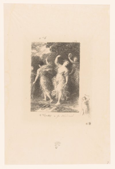 Bachantki tańczą i tworzą muzykę Bachus Wiersze André Chéniera (tytuł serii) Ilustracje pour les Poésies d
