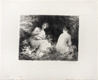 Kąpiel Kobiety, druga płyta średnia autorstwa Ignace Henri Jean Fantin Latour