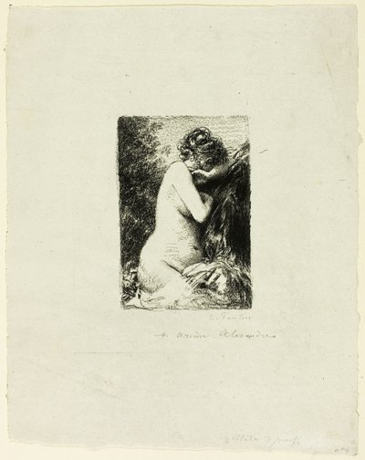 Płacząca kobieta: studium siedzącej kobiety we właściwym profilu autorstwa Ignace Henri Jean Fantin Latour