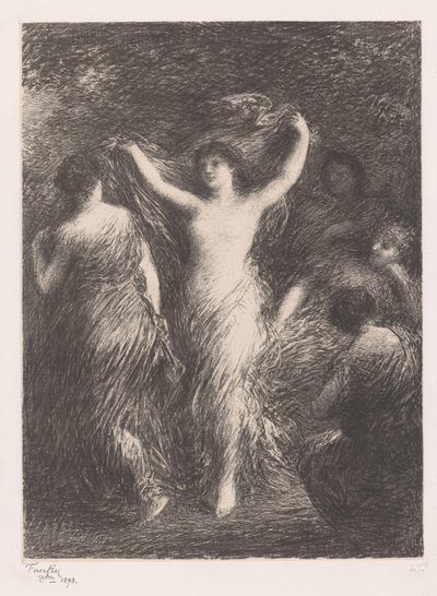 Taniec i oglądanie kobiet tańce autorstwa Ignace Henri Jean Fantin Latour
