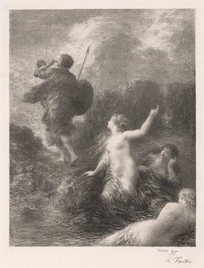 Goetterdaemmerung: Zygfryd i dziewczyny autorstwa Ignace Henri Jean Fantin Latour