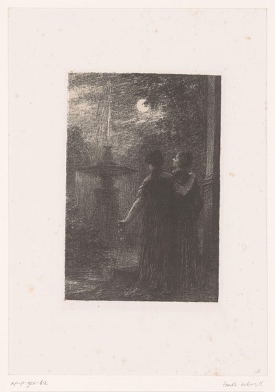 Héro i Ursule przy fontannie w świetle księżyca Béatrice et Benedykt. Akt I. Nokturn Życie i twórczość Hectora Berlioza (tytuł serii) autorstwa Ignace Henri Jean Fantin Latour