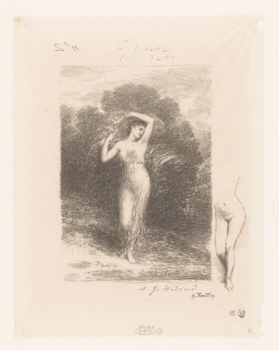 Jonge vrouw spotkał sjaal Młody pacjent Gedichten van André Chénier (tytuł serii) Ilustracje do wierszy André Chéniera (tytuł serii) autorstwa Ignace Henri Jean Fantin Latour