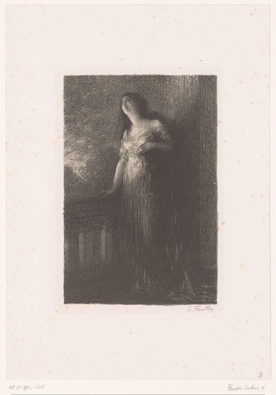 Julia jest nocą na balkonie Romeo i Julia. Pewność a la noc Życie i twórczość Hectora Berlioza (tytuł serii) autorstwa Ignace Henri Jean Fantin Latour