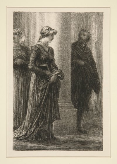 Mistrzowie Norymbergi: Akt I, Spotkanie Walthera i autorstwa Ignace Henri Jean Fantin Latour
