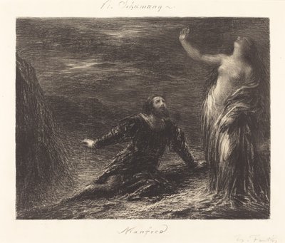 Manfred i Astarte (druga płyta) autorstwa Ignace Henri Jean Fantin-Latour