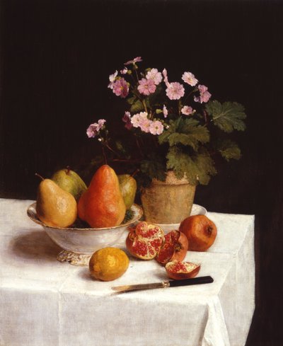 Nature morte (pierwiosnki, gruszki i granaty) Martwa natura (pierwiosnki, gruszki i granaty) autorstwa Henri Fantin Latour