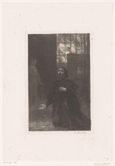 Rienzi modli się do Boga Rienzi. Akt V. Prière de Rienzi Życie i twórczość Richarda Wagnera (tytuł serii) autorstwa Ignace Henri Jean Fantin Latour
