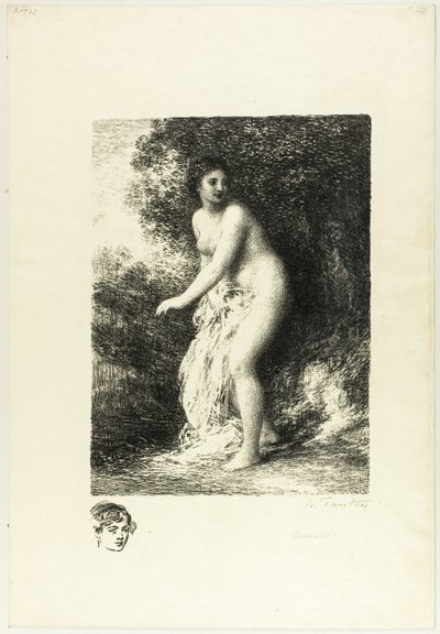 Kąpiący się na stojąco, drugi talerz autorstwa Ignace Henri Jean Fantin Latour