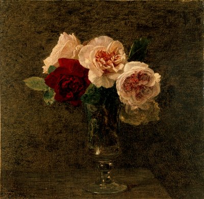 Martwa natura: różowe i czerwone róże, 1886 autorstwa Ignace Henri Jean Fantin Latour