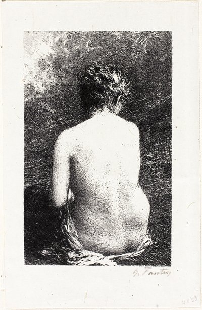 Studium siedzącej kobiety, widziane z tyłu autorstwa Ignace Henri Jean Fantin-Latour