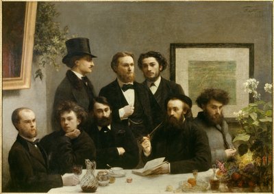 Róg stołu Przedstawienie spotkania od lewej do prawej Paula Verlaine