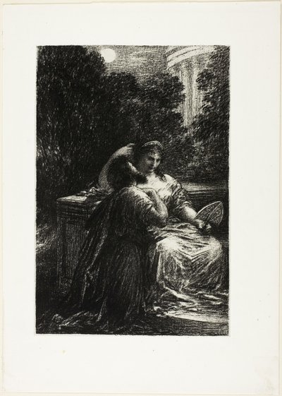 Trojanie w Kartaginie: Akt III, Duet miłosny autorstwa Ignace Henri Jean Fantin Latour