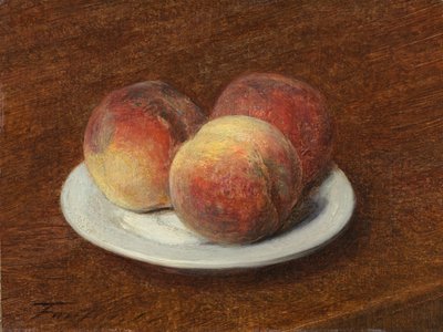 Trzy brzoskwinie na talerzu autorstwa Ignace Henri Jean Fantin Latour