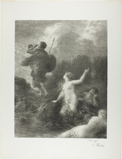 Zmierzch bogów: Zygfryd i panny nadreńskie autorstwa Ignace Henri Jean Fantin Latour