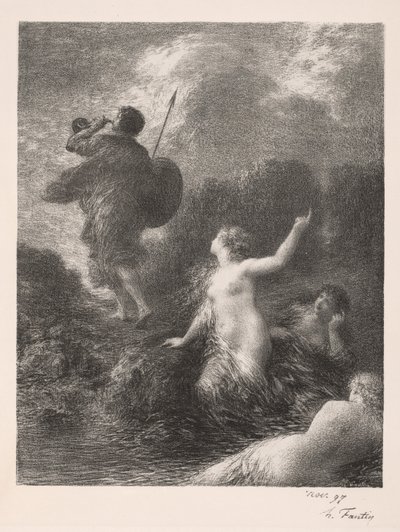 Zmierzch bogów: Zygfryd i panny nadreńskie autorstwa Ignace Henri Jean Fantin Latour