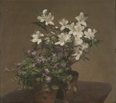Fiołki i azalie autorstwa Henri Fantin-Latour