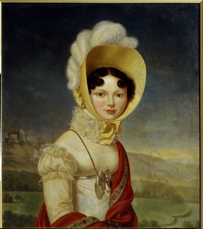 Wielka Księżna Katarzyna Pawłowna Rosji (1788-1819). Obraz Henri Francois Riesener (1767-1828), olej na płótnie. sztuka francuska autorstwa Henri Francois Riesener