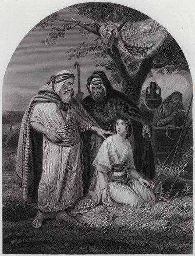 Boaz i Rut (rycina) autorstwa Henri Frederic (after) Schopin
