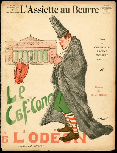 Okładka „”L’Plate au beurre””, numer 501, Satyryczna w kolorach autorstwa Henri Gabriel Ibels