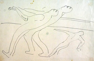 Mężczyźni otwierają bramy zamków autorstwa Henri Gaudier Brzeska