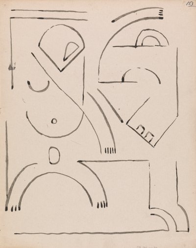 Kompozycja abstrakcyjna rysunku autorstwa Henri Gaudier Brzeska