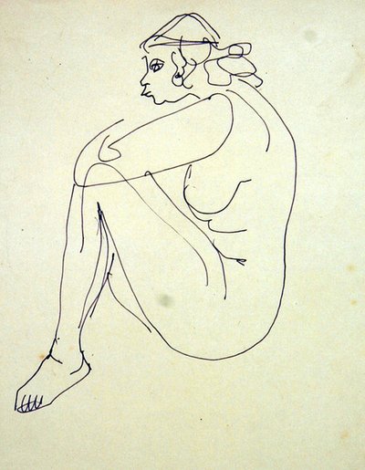 Kobieta nago w pozycji siedzącej autorstwa Henri Gaudier Brzeska