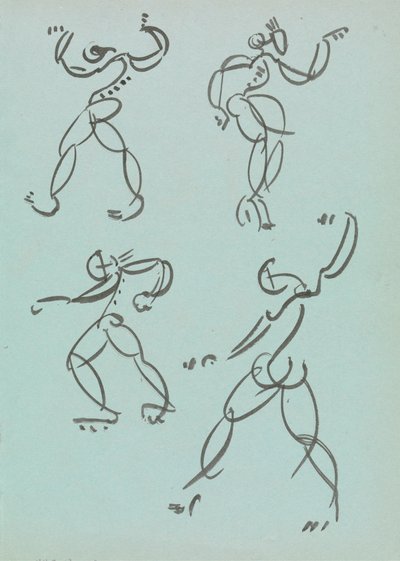 Cztery studia figur tanecznych autorstwa Henri Gaudier-Brzeska