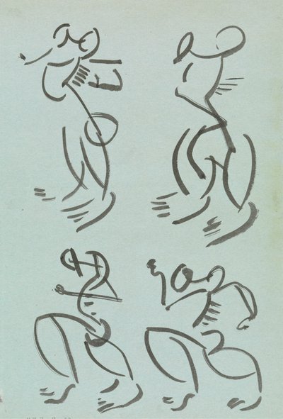 Cztery studia figur tanecznych autorstwa Henri Gaudier-Brzeska