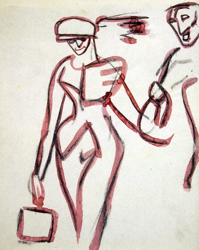 Promenada z towarzyszem autorstwa Henri Gaudier-Brzeska