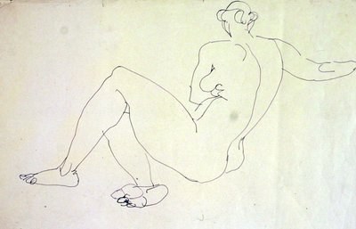 Półleżąca naga kobieca od tyłu autorstwa Henri Gaudier Brzeska