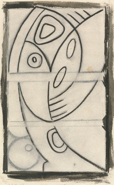 Reliefowy projekt abstrakcyjnej postaci kobiecej autorstwa Henri Gaudier-Brzeska