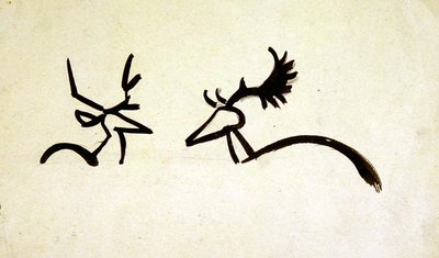 Jelenie (czarny przemyć ołówkiem na papierze) autorstwa Henri Gaudier Brzeska