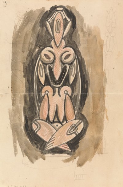 Studium do kolumny rzeźbiarskiej autorstwa Henri Gaudier-Brzeska