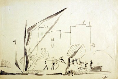 Thames barka w London Docks autorstwa Henri Gaudier-Brzeska