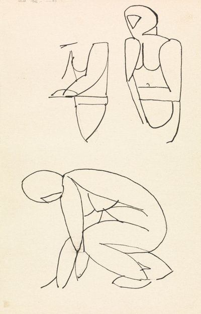 Trzy studia nad figurami autorstwa Henri Gaudier Brzeska