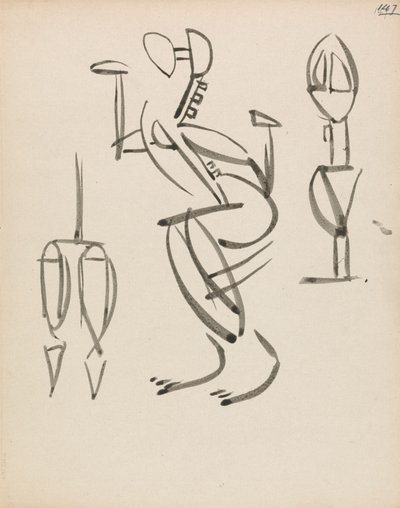 Trzy studia nad figurami autorstwa Henri Gaudier Brzeska