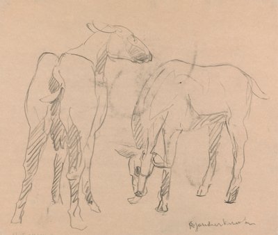 Dwie kozy autorstwa Henri Gaudier-Brzeska
