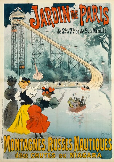 Ogród Paryski - Roller Coaster, 1895. autorstwa Henri Georges Meunier