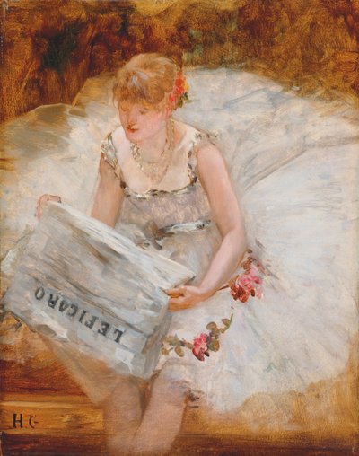 Tancerka czytająca Le Figaro, ok. 1885 autorstwa Henri Gervex