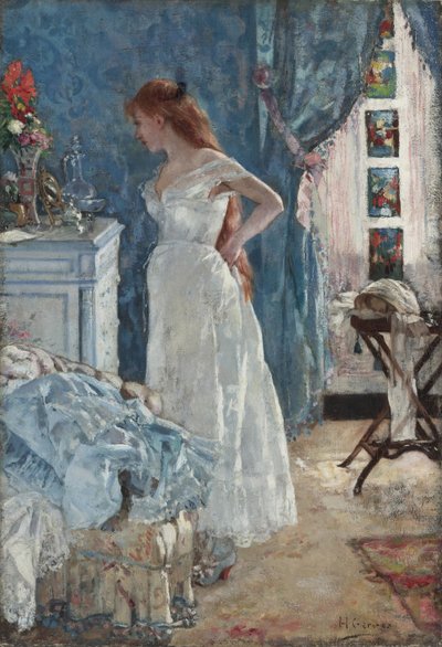 ""Toaleta"" Młoda dziewczyna w szlafroku - Obraz Henri Gervexa (1852-1929) Kolekcja prywatna autorstwa Henri Gervex