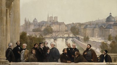 Panorama stulecia: Dupré, Rousseau, Isabey, Millet, Couture, Daubigny, Diaz, Corot, Troyon, Fromentin, Barye, Decamp, Courbet, Robert-Fleury autorstwa Henri Gervex